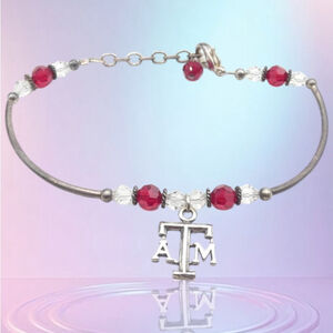 Texas A&M .925 Silver and Red Bracelet 1668